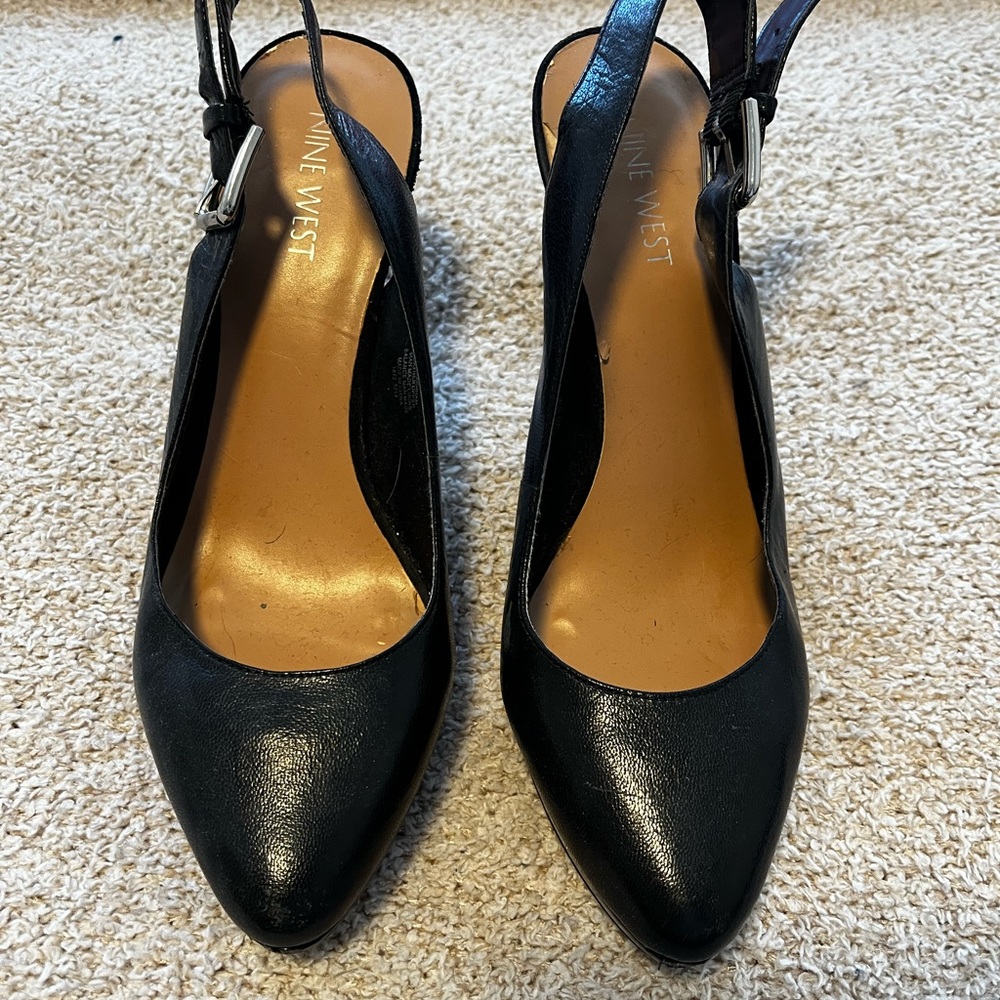 Black Nine West Slingback Pumps 6.5